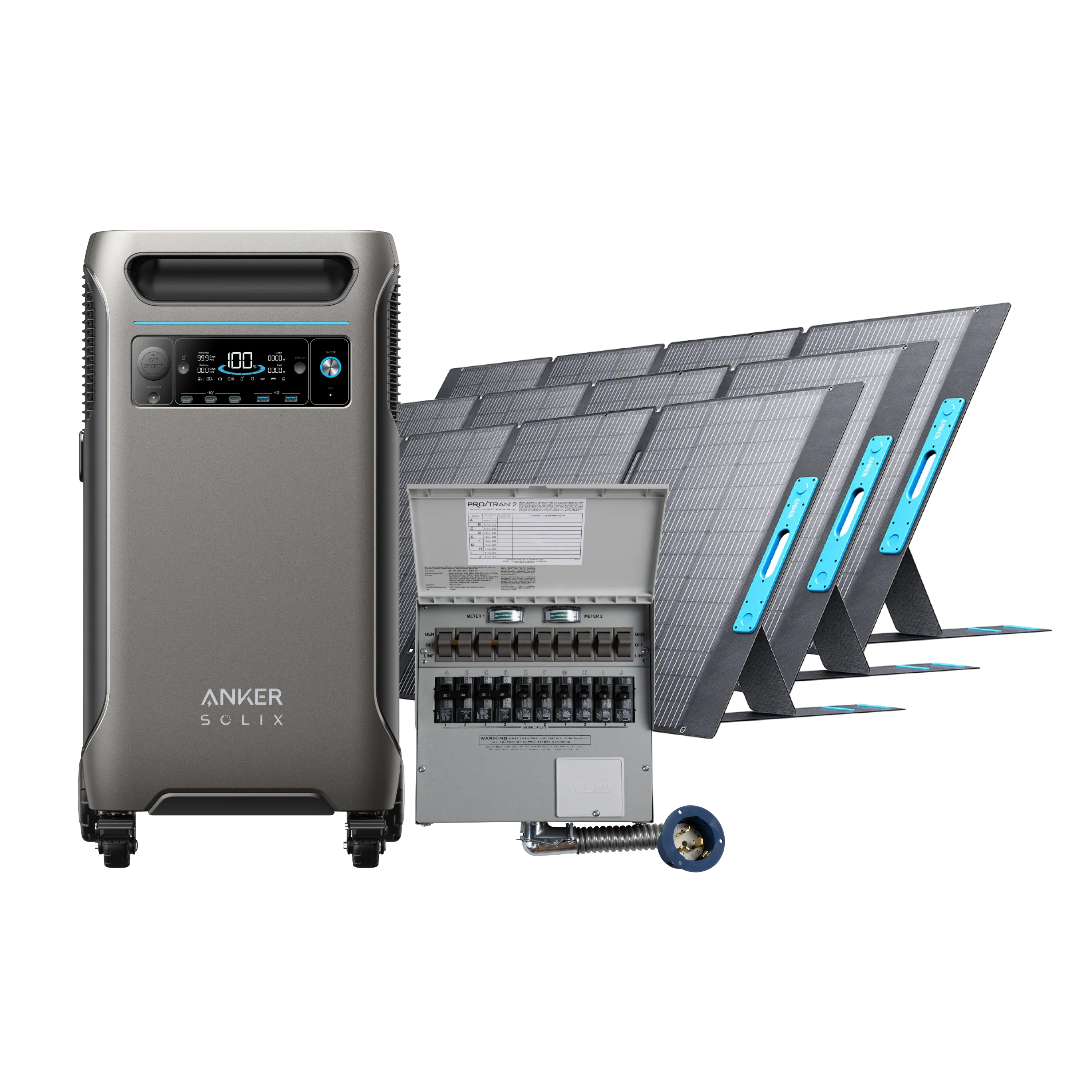 Anker SOLIX F3800   Home Backup Kit   3 × 400W Solar Panel