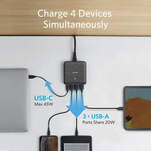 Ankerwork PowerPort Atom III Slim Wall Charger (Four Ports)