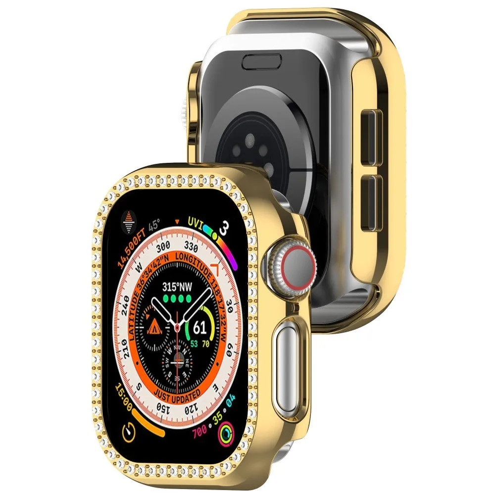 Apple Watch 10 (46mm) Hårdt Plast Cover - Guld / Rhinsten