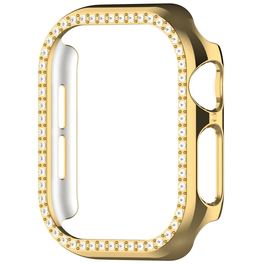 Apple Watch 10 (46mm) Hårdt Plast Cover - Guld / Rhinsten