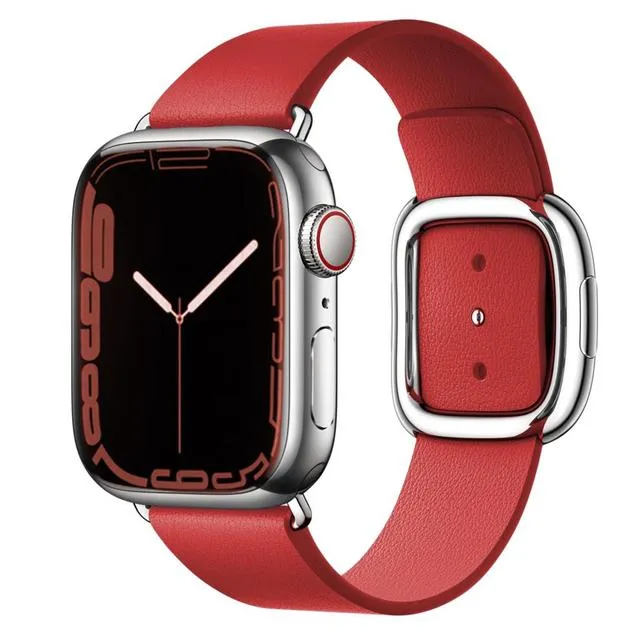 Apple Watch 41mm / 40mm / 38mm | Leather Straps |Red