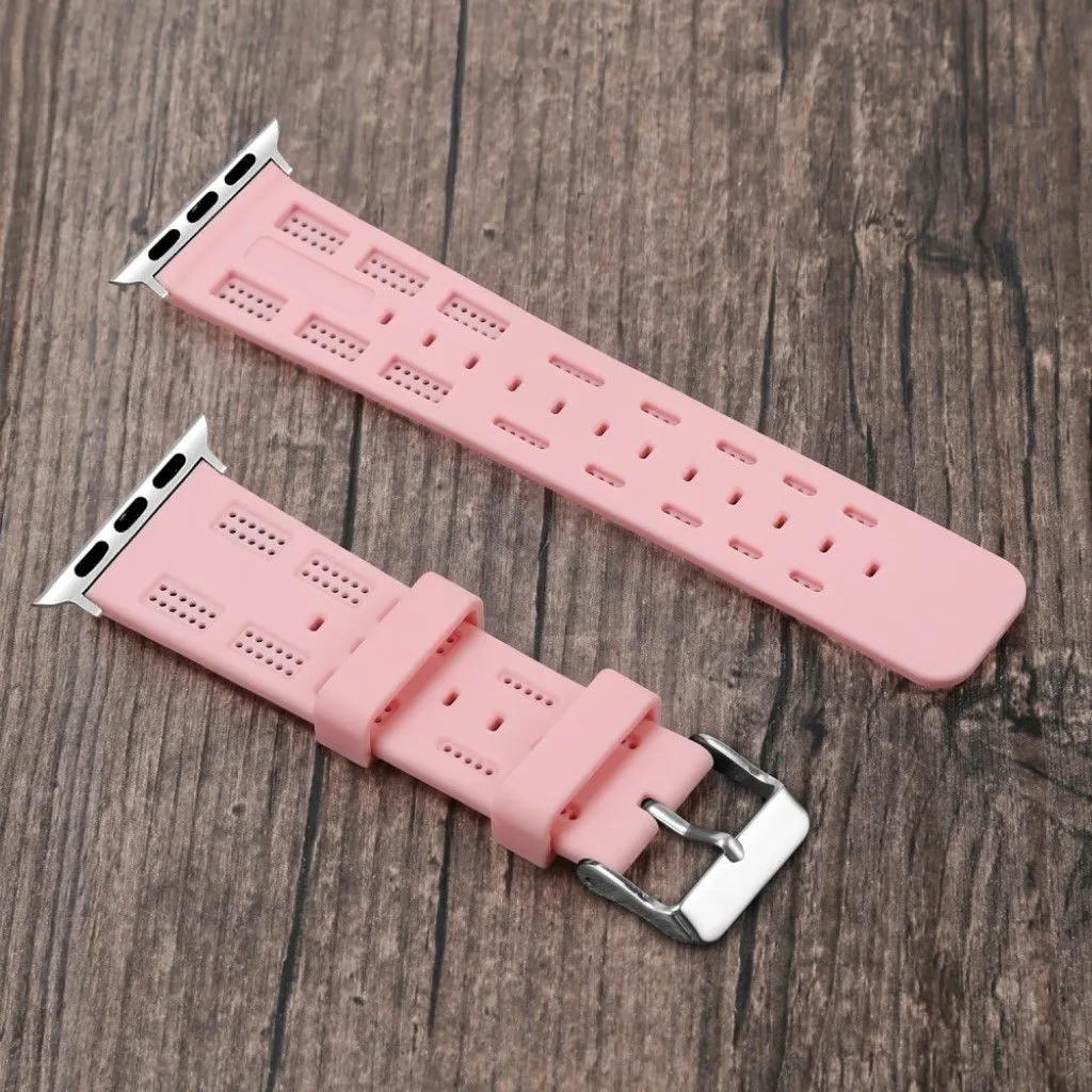 Apple Watch 42mm adjustable soft silicone watch strap - Pink