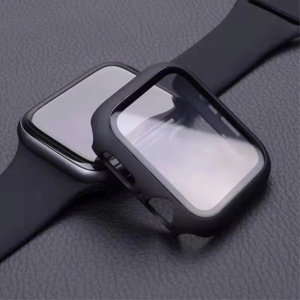 Apple Watch 9/8/7 (41mm) Hård Plast Cover m. Indbygget Skærmbeskyttelse - Sort