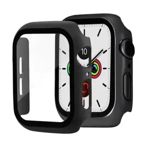 Apple Watch 9/8/7 (41mm) Hård Plast Cover m. Indbygget Skærmbeskyttelse - Sort