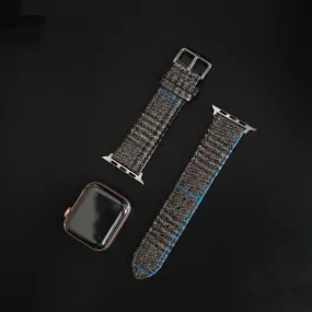 Apple Watch BROWN/TAN PLAID w TURQUOISE WINDOWPANE