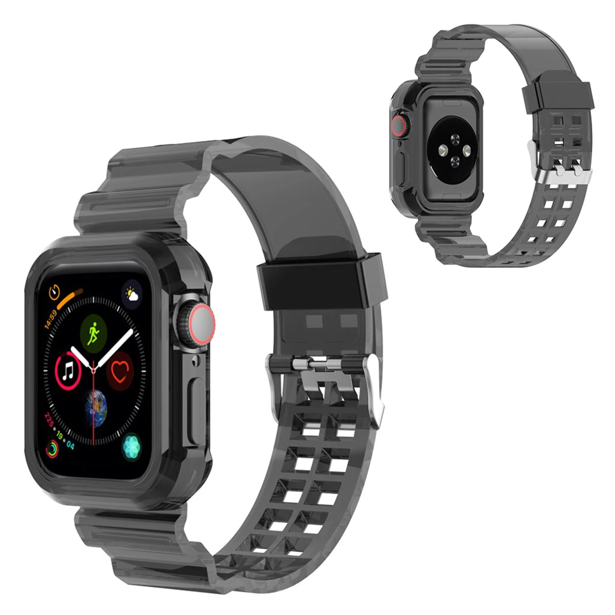 Apple Watch Series 6 / 5 40mm silicone framed watch band - Transparent Black