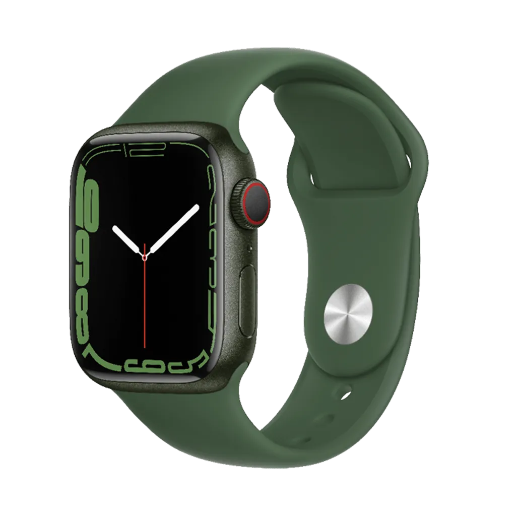 Apple Watch Series 7 GPS   Cellular 45mm Aluminum Case Green Clover Sport Band