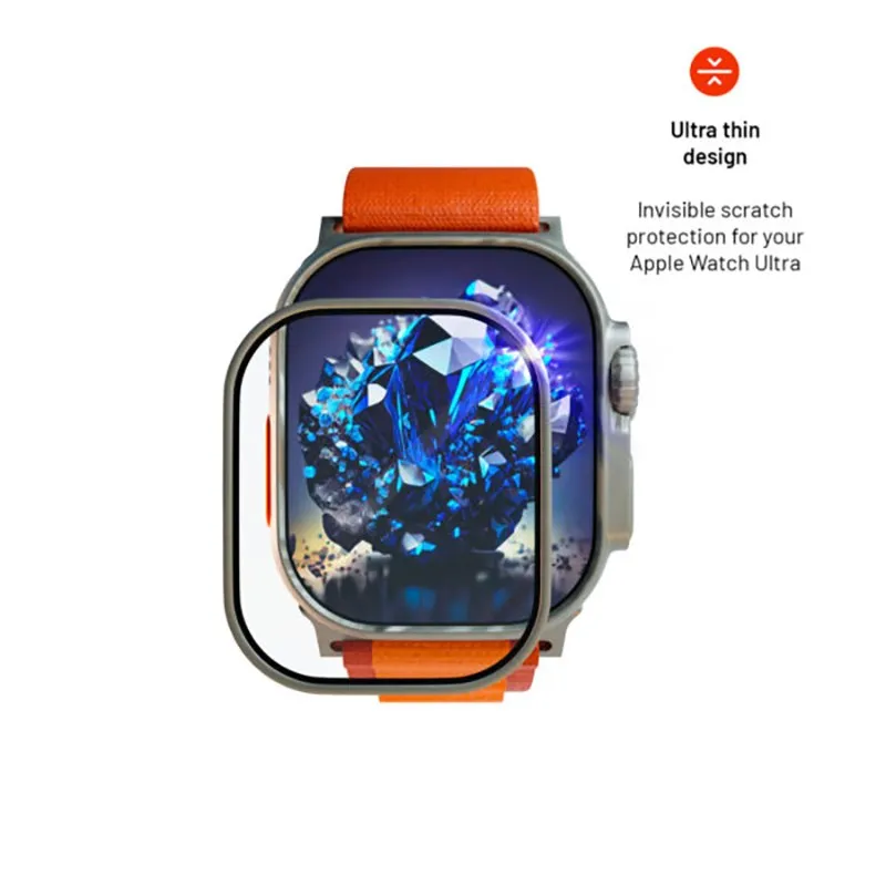 Apple Watch Ultra 1 / 2 (49mm) Fixed Safirglas Skærmbeskyttelse m. Medtalramme - Gennemsigtig