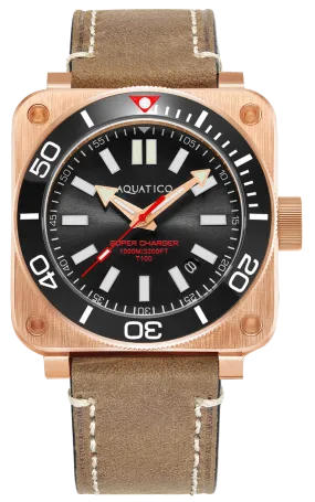 Aquatico Super Charger Bronze Black Ceramic Bezel