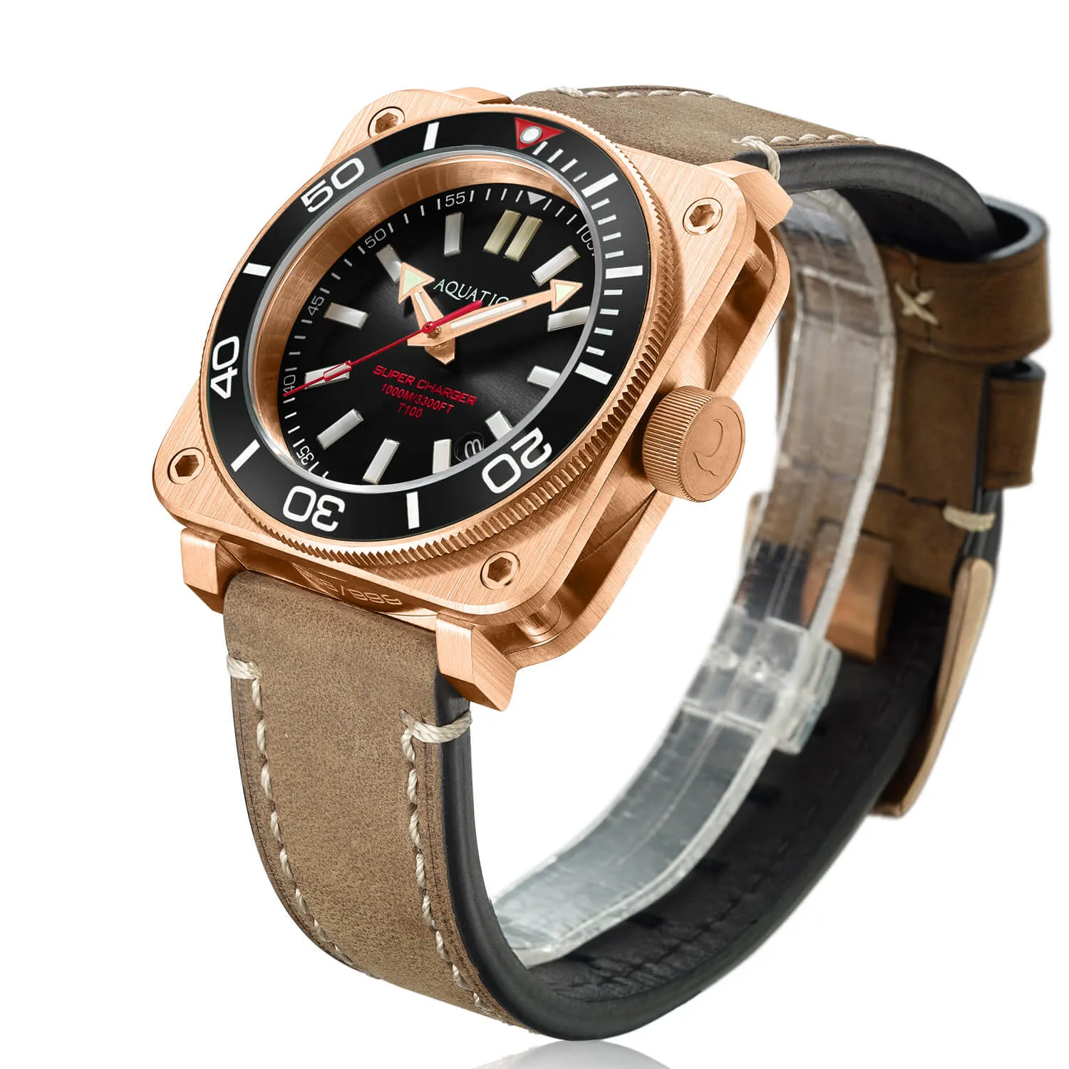 Aquatico Super Charger Bronze Black Ceramic Bezel