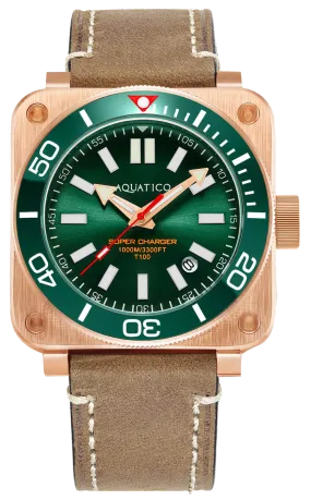 Aquatico Super Charger Bronze Green Ceramic Bezel SW200