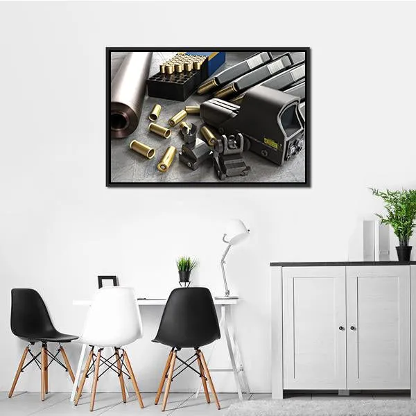 Assault Rifle Accessories Canvas Wall Art