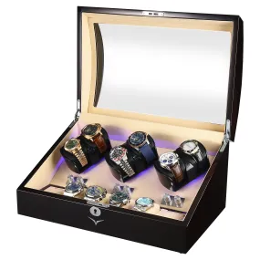 Avoca Watch Winder Box 6   6 Watches in Mahogany