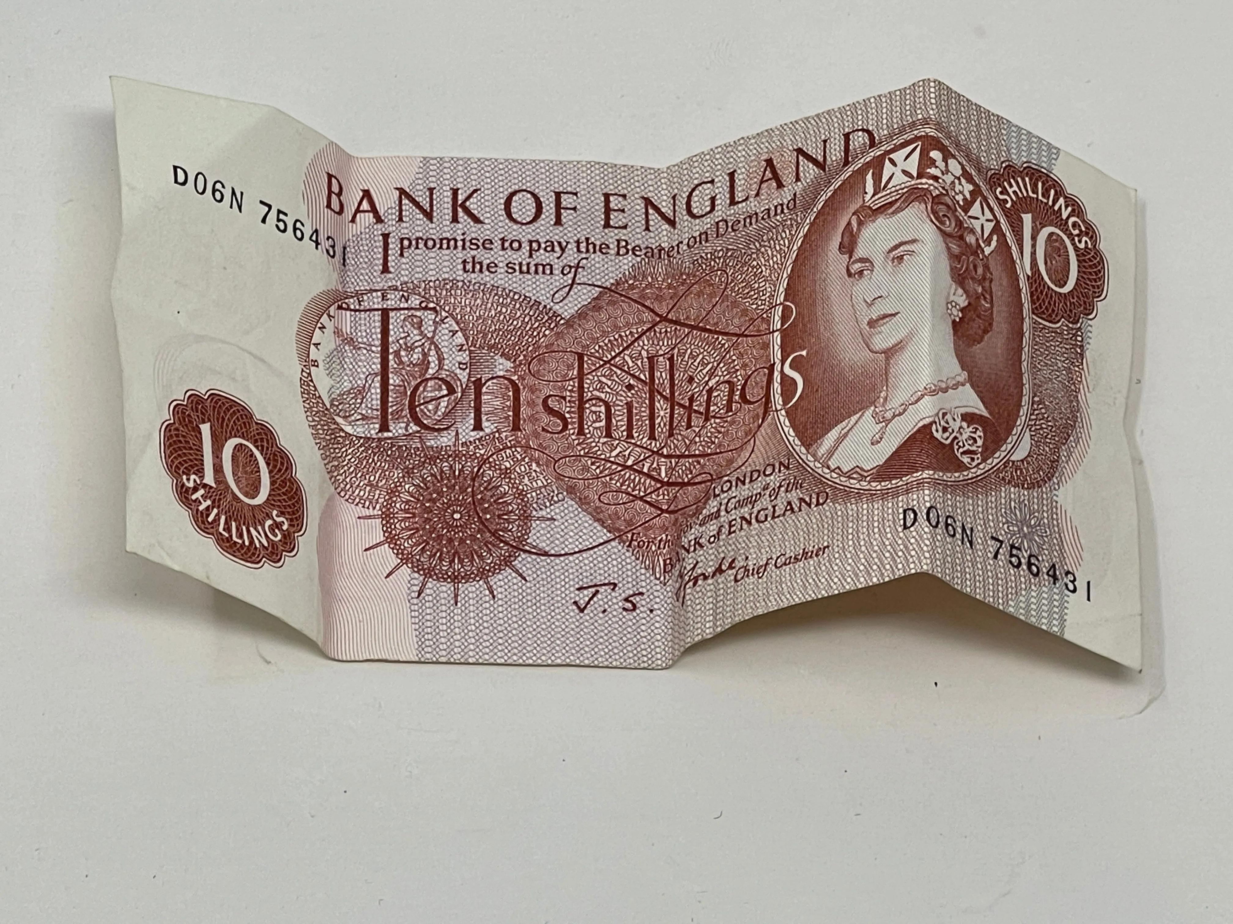 Bank Of England J S Fforde 10 shillings Red Brown Portrait