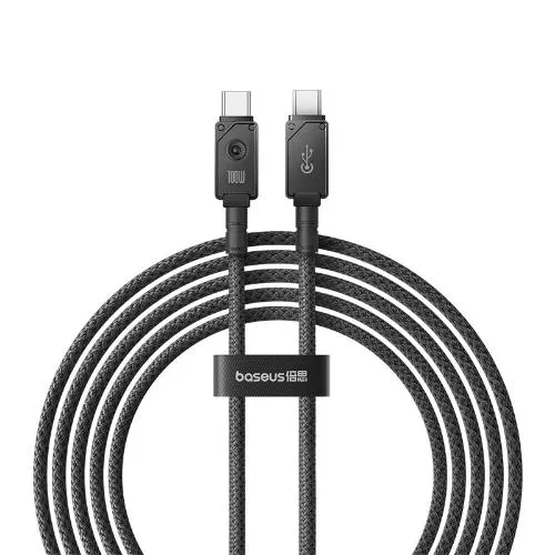 Baseus Unbreakable Series Fast Charging Data Cable Type-C to Type-C, 100Watts, 2Mm, Cluster Black