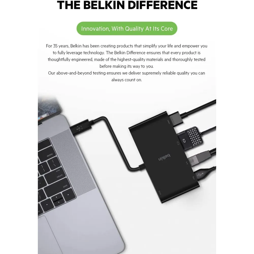 Belkin Usb-C Multimedia   Charge Adapter (100W)