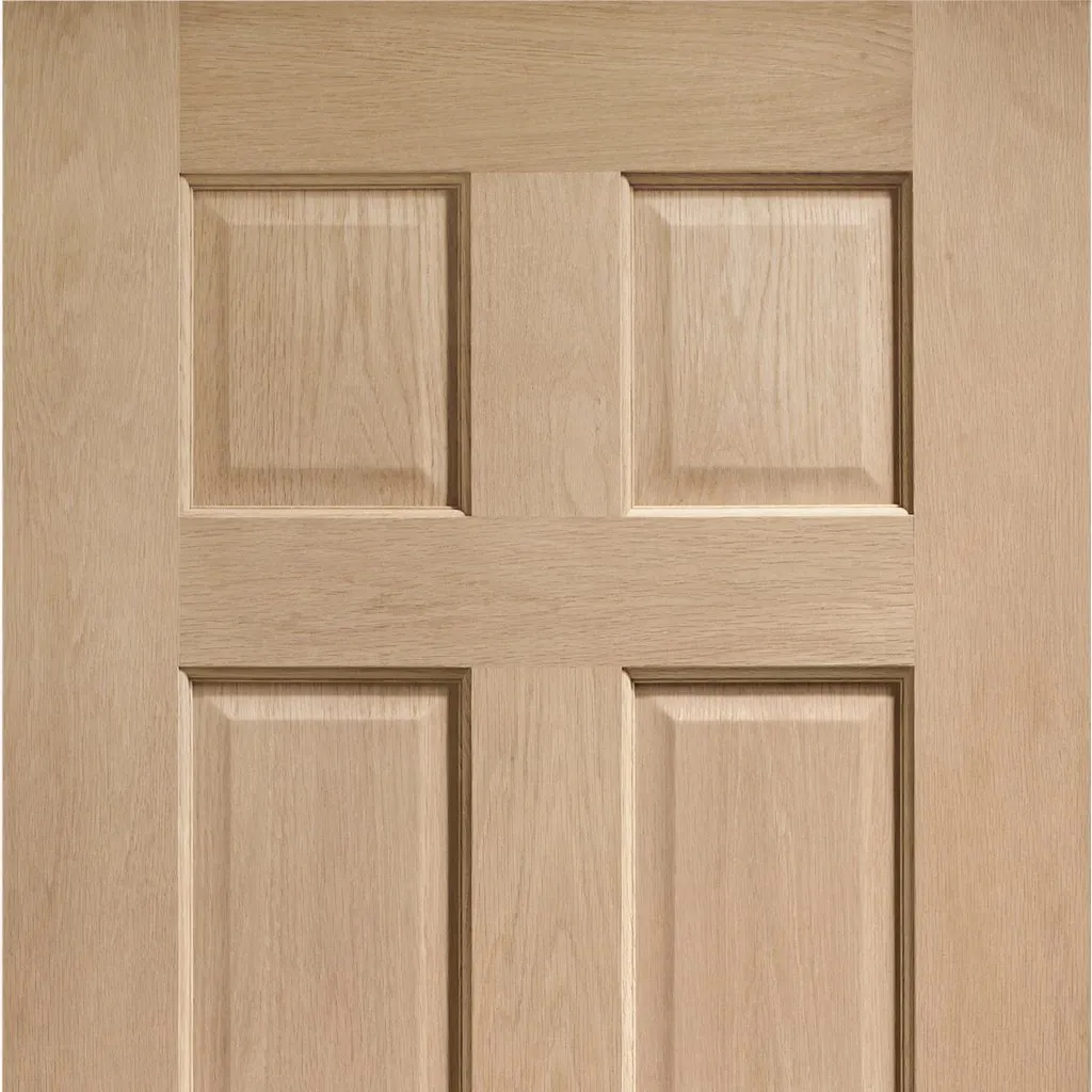 Bespoke Colonial Oak 6 Panel Single Pocket Door - No Raised Mouldings