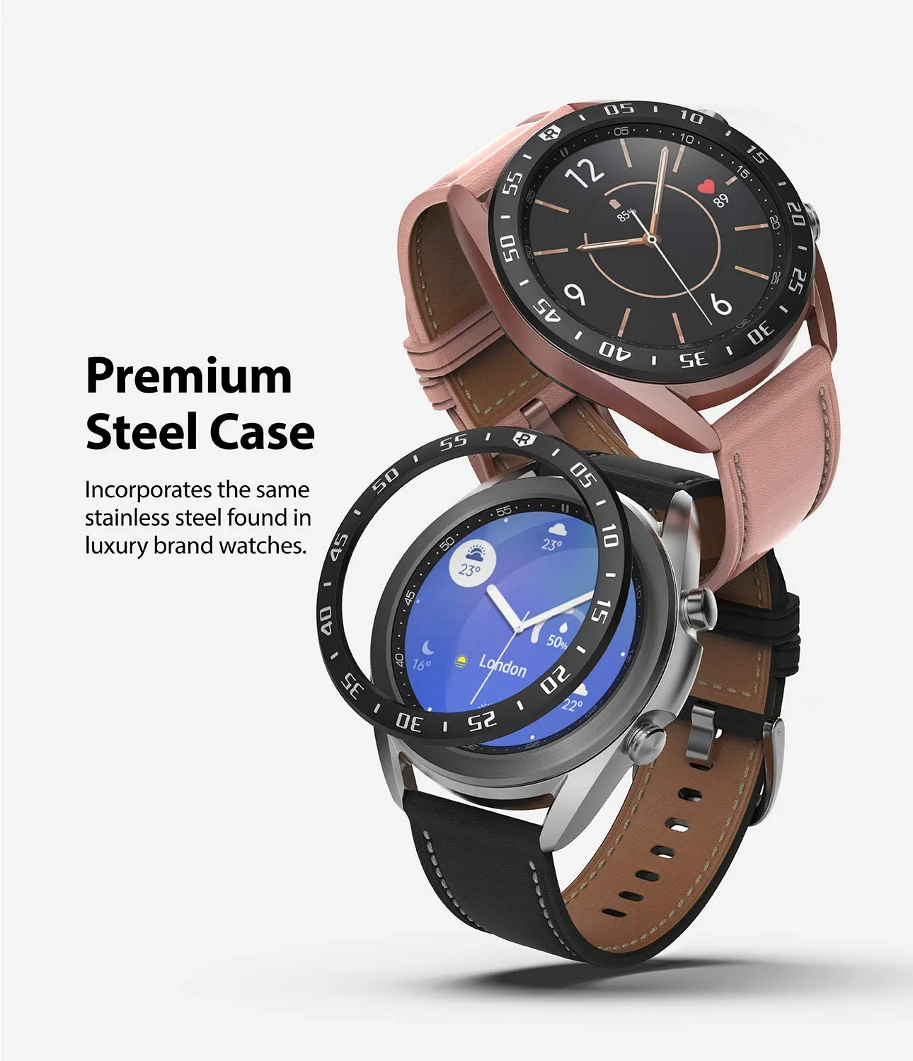 Bezel Styling for Galaxy Watch 3 41mm - BLACK  [Stainless Steel]