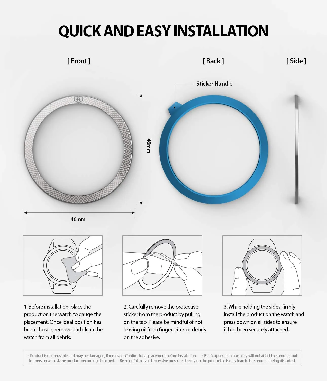 Bezel Styling for Galaxy Watch 46mm / Galaxy Gear S3 Frontier - GW-46-42  [Stainless Steel]