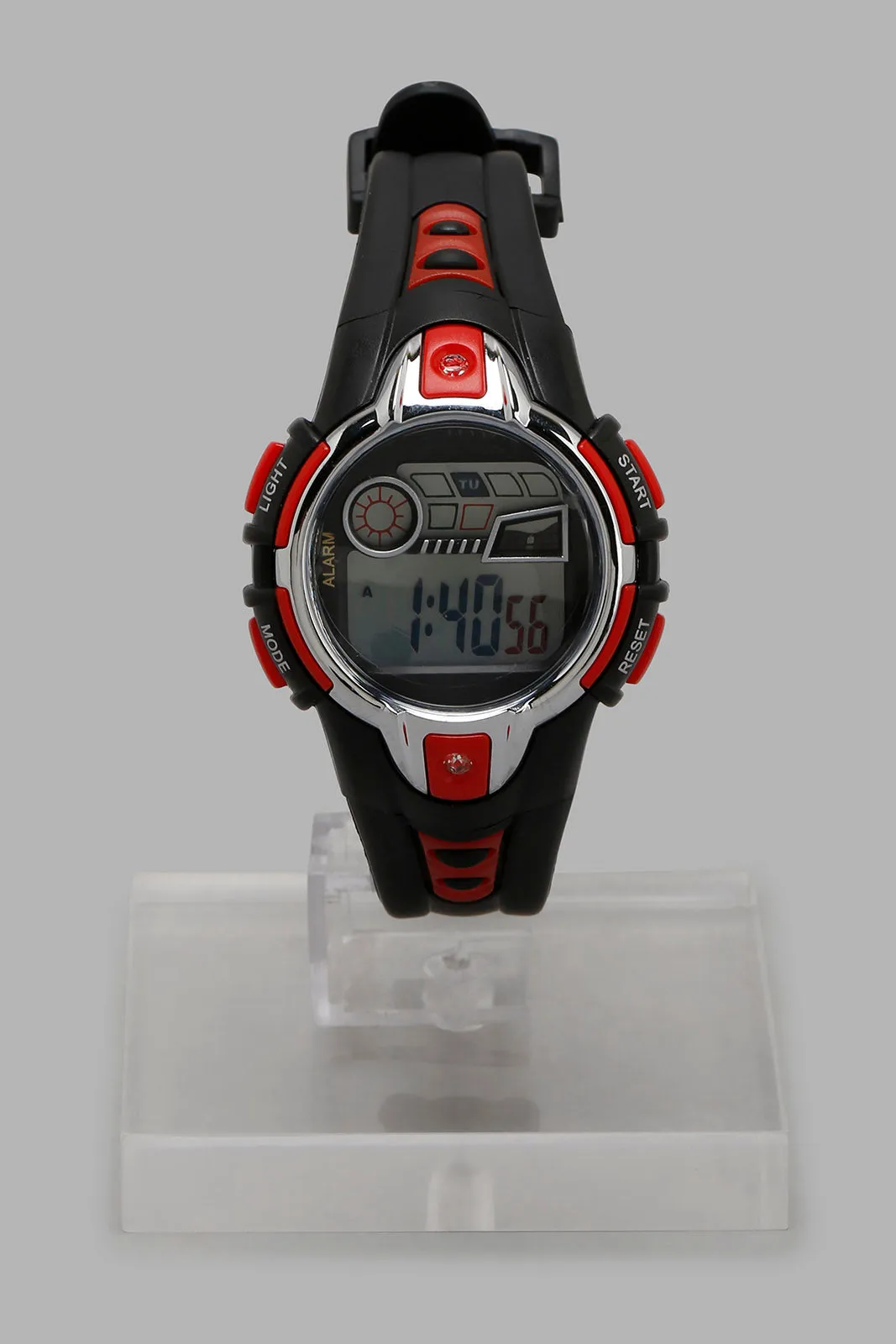 Black And Red Digital Multifunctional Sports Watch