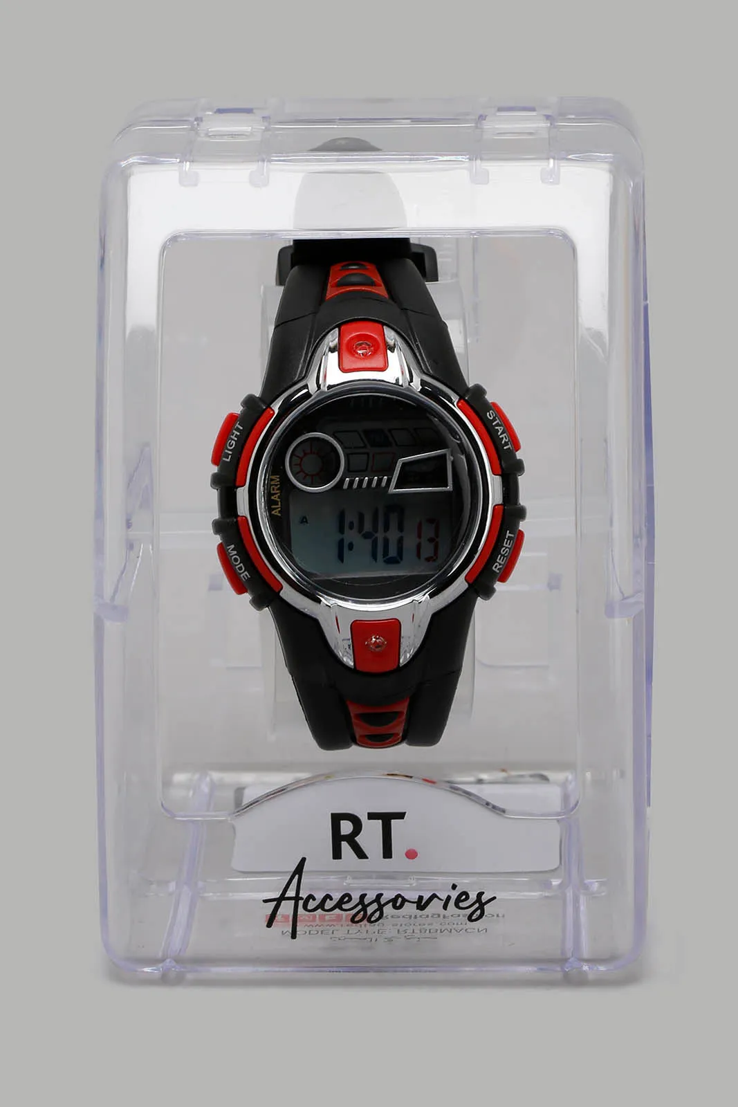 Black And Red Digital Multifunctional Sports Watch