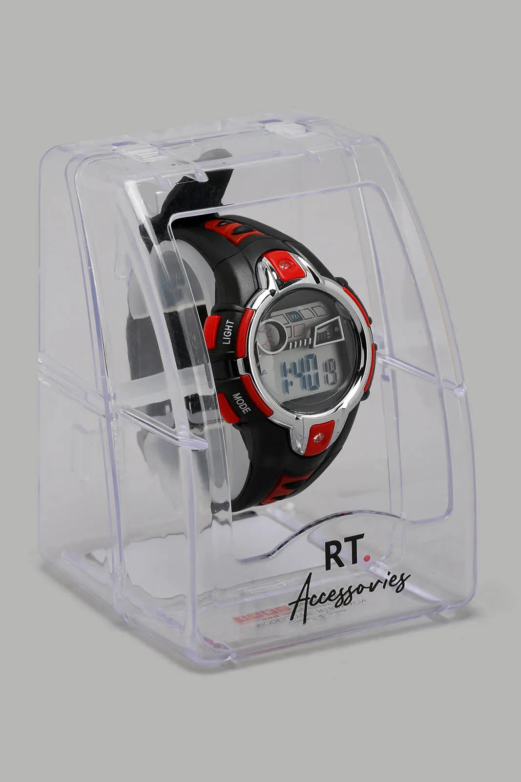 Black And Red Digital Multifunctional Sports Watch