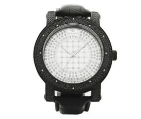 Black Super Techno Watch 10ct Real Diamonds