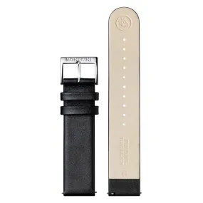 Black Vegan Grape Leather Strap, 20mm