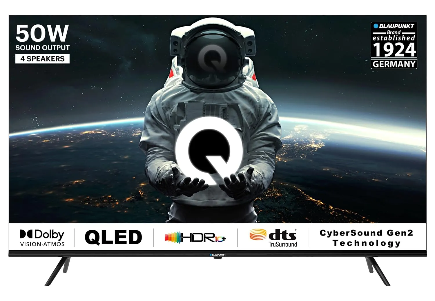 Blaupunkt 108 cm (43 inches) Quantam Dot Series 4K Ultra HD QLED Google TV 43QD7050 (Black)