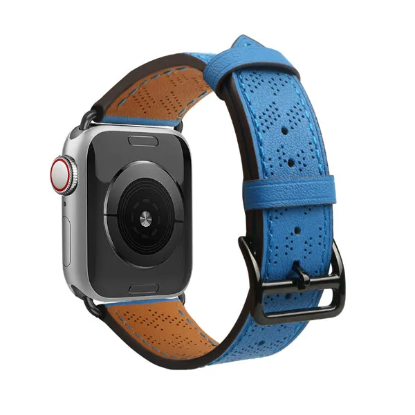 Blue Leather Apple Watch Band 藍色真皮 Apple 錶帶 KCWATCH1212