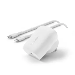 BoostCharge USB-C PD 3.0 PPS Wall Charger 30W with USB-C Cable and Lightning Connector