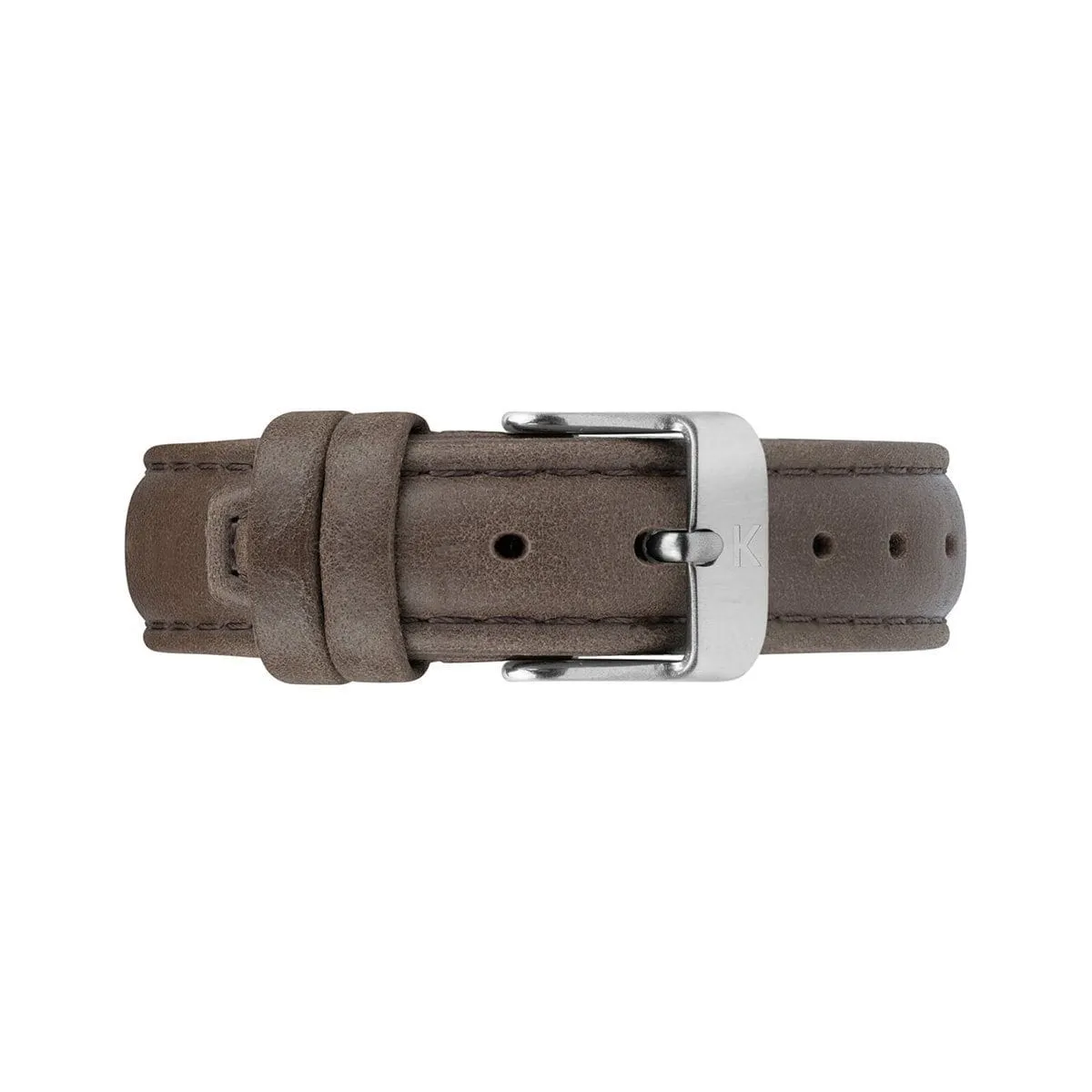 Brown Stitched Leather Watch Strap - 16mm Width