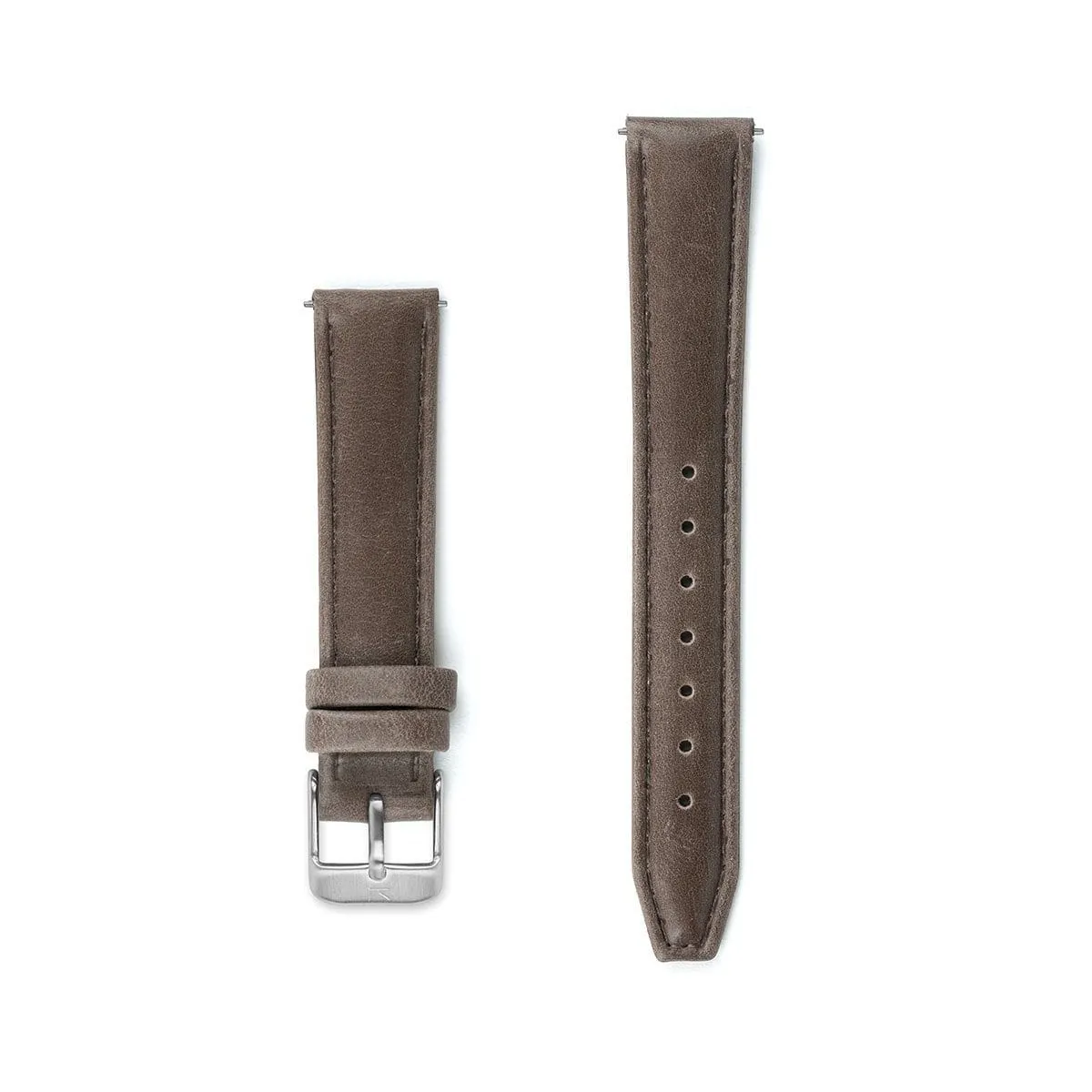 Brown Stitched Leather Watch Strap - 16mm Width