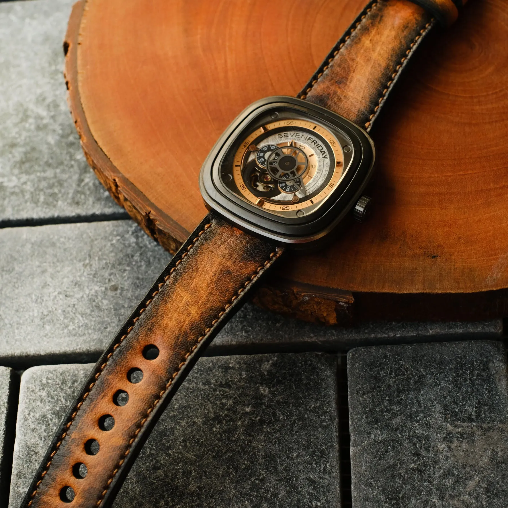 Brown Vintage Watch Band For SevenFriday