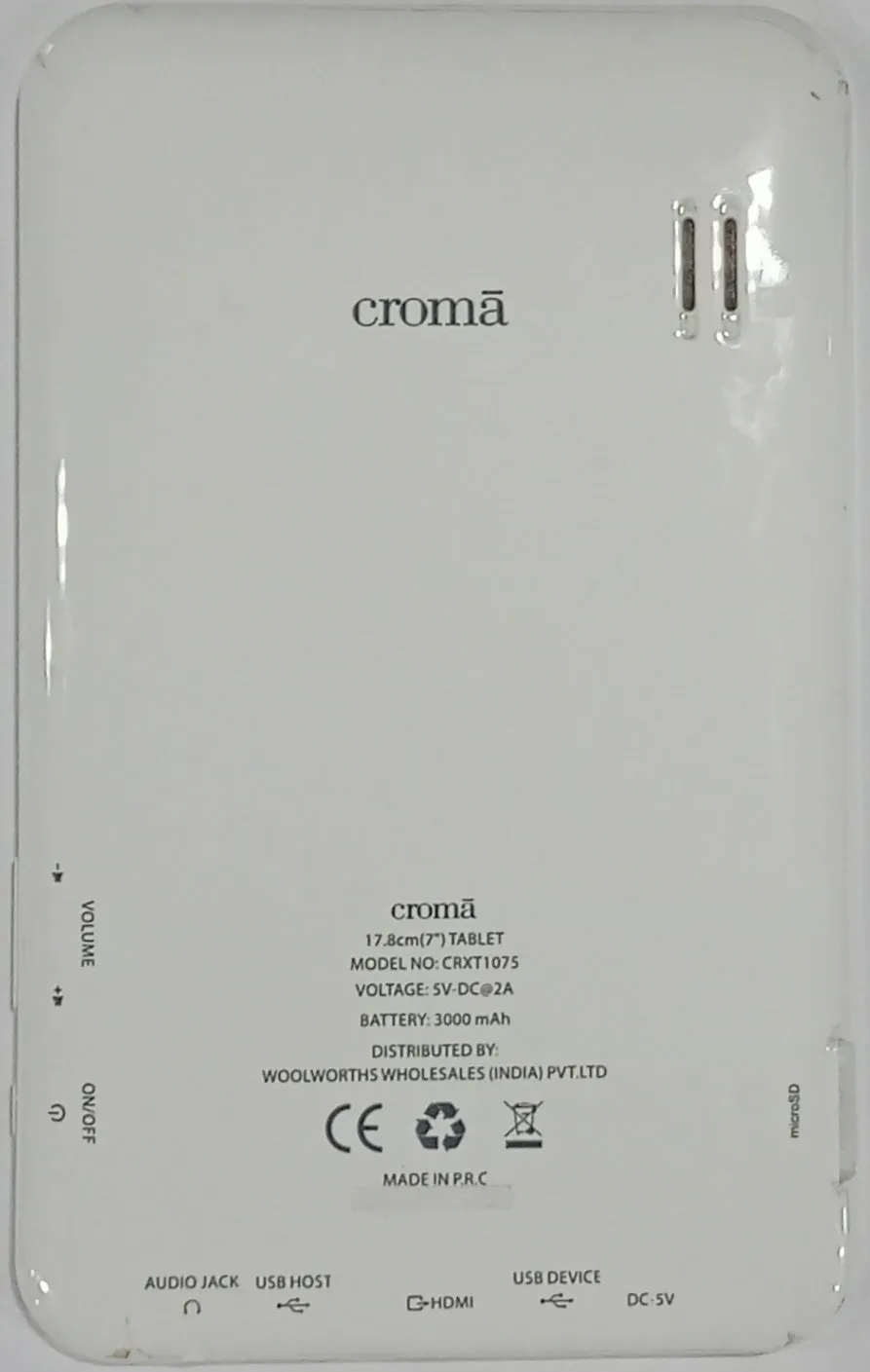 Buy Used Croma CRXT1075 7" 8GB Wi Fi White Tablet