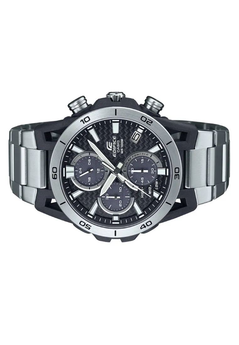 Casio Edifice EQS-960D-1A Chronograph Stainless Steel Strap Solar Watch for Men