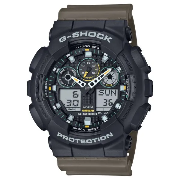 Casio G-Shock Analog - Digital Watch GA100TU-1A3 Black - Olive