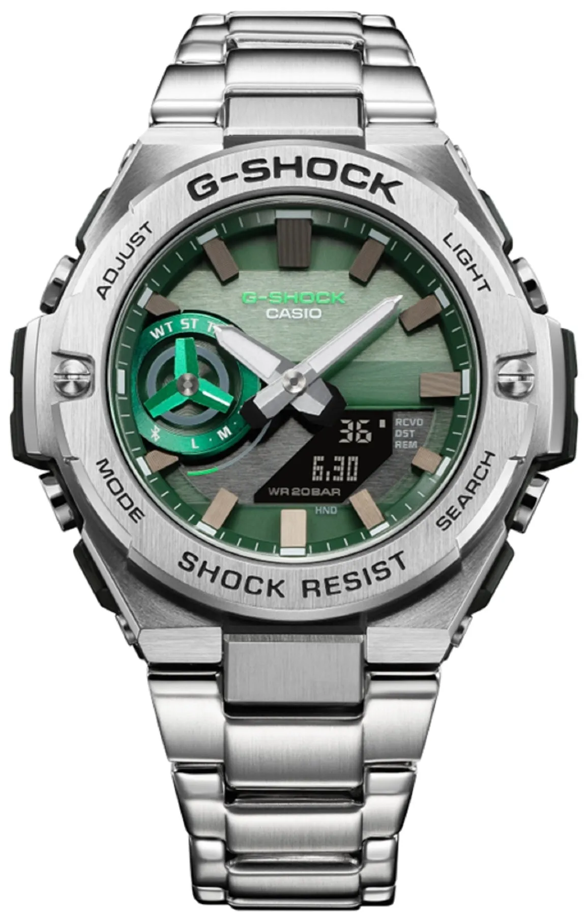 Casio G-shock GST-B500AD-3A Solar Digital Analog Stainless Steel Strap Watch for Men