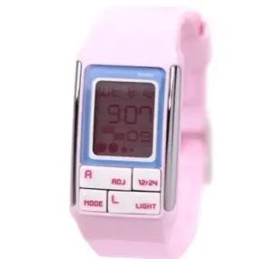 CASIO LADIES POPTONE DIGITAL PINK RESIN WATCH LDF51-4A