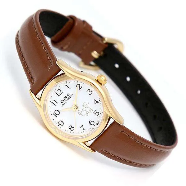 Casio LTP-1094Q-7B7RDF Brown Leather Strap Watch for Women