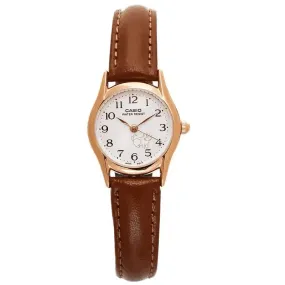 Casio LTP-1094Q-7B7RDF Brown Leather Strap Watch for Women