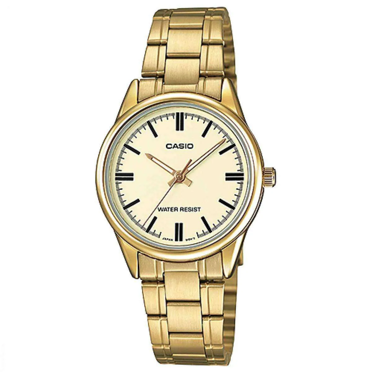 Casio LTP-V005G-9A Gold Stainless Steel Strap Watch for Women