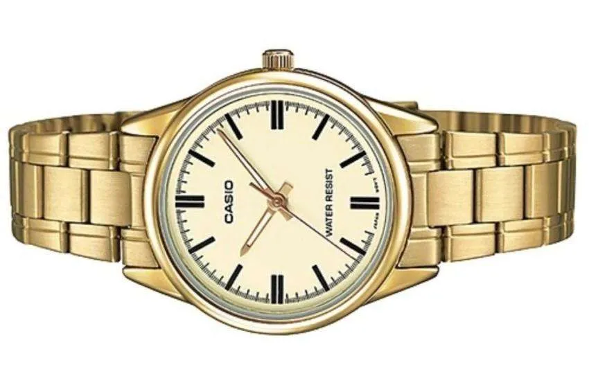 Casio LTP-V005G-9A Gold Stainless Steel Strap Watch for Women