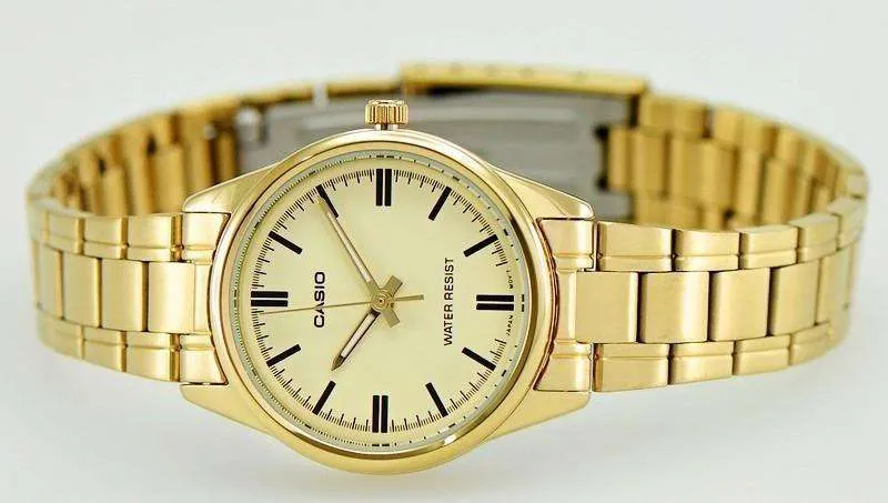 Casio LTP-V005G-9A Gold Stainless Steel Strap Watch for Women