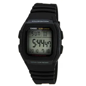 Casio Men's Classic Sports Alarm Chronograph Digital Grey Dial Black Strap Quartz Watch | W96H-1B