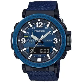 Casio Men's Quartz Watch - Pro Trek Blue Analog-Digital Dial Fabric Strap | PRG600YB-2