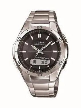 Casio Mens Wave Ceptor Analog-Digital Stainless Steel Bracelet Watch