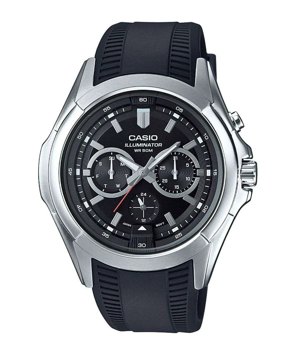 Casio MTP-E204-1A Super Illuminator Resin Strap Watch