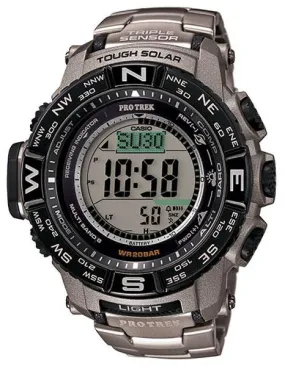 Casio ProTrek Solar Atomic Outdoor Activity Watch - Titanium Bracelet