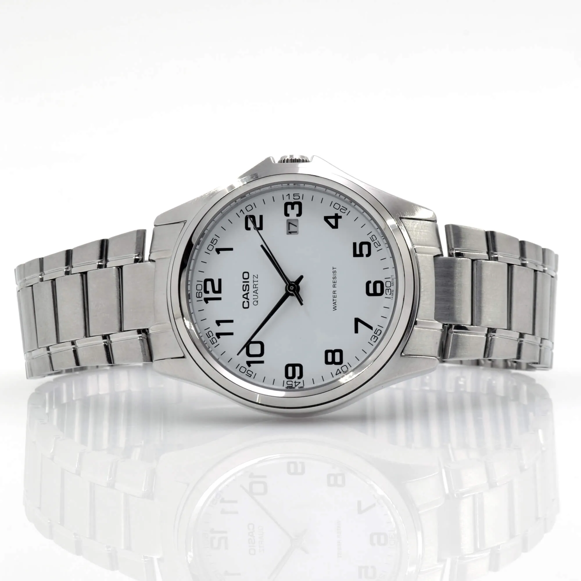 Casio Stainless steel Case Silver Band Watch | MTP-1183-7B